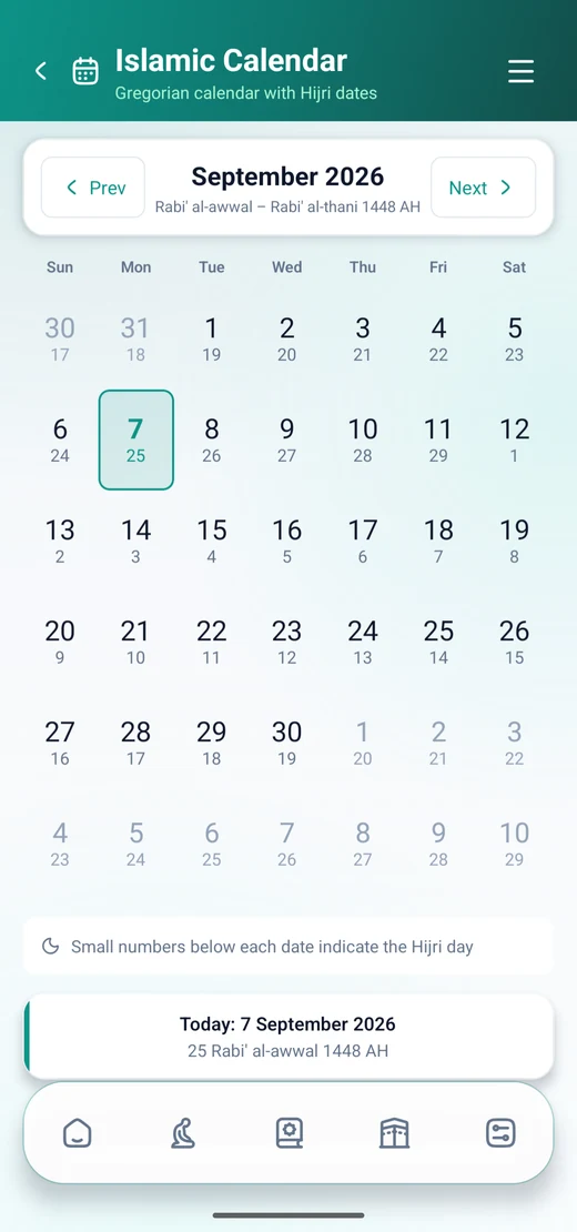 Imanza — Hijri calendar