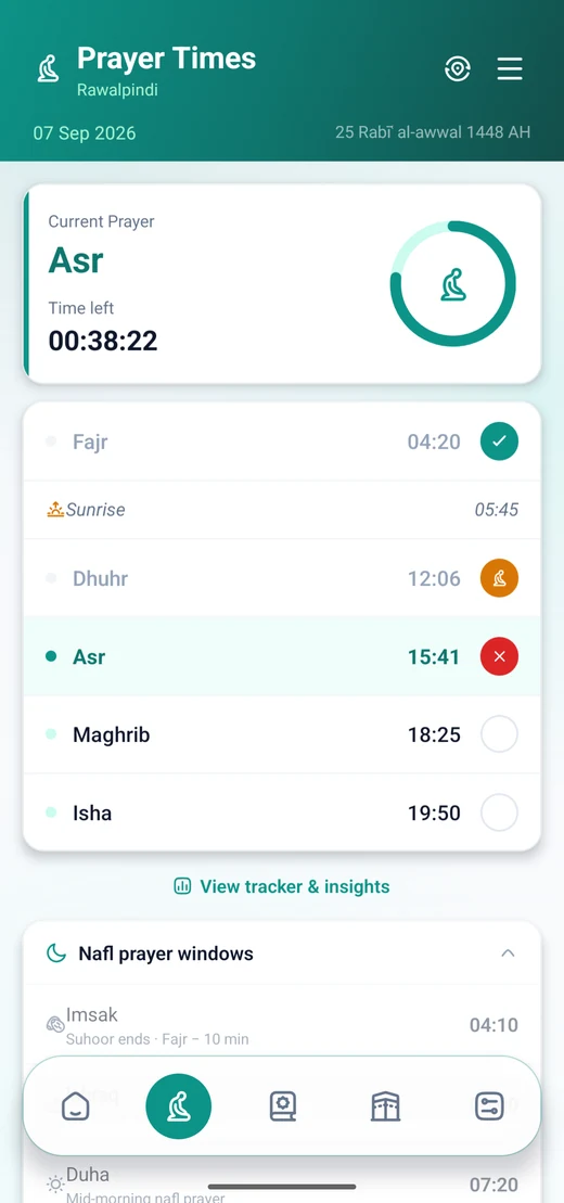 Imanza — Prayer times